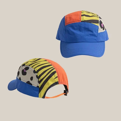 American Retro Leopard Print Splicing Baseball Caps