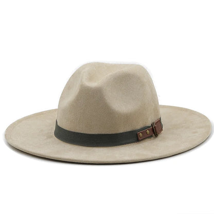 Men Suede Fedora Warm Jazz Hat