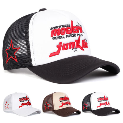 Unisex Modern Junkie Letter Embroidery Baseball Net Caps Spring and Summer