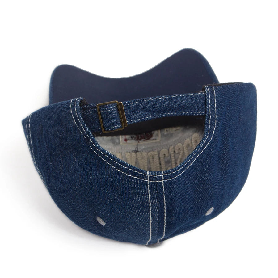 California Bear Baseball Cap Men Women Washed Denim Retro