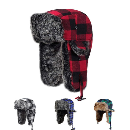 Lumberjack Plaid Aviator Trapper Hat
