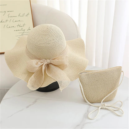 Women's Beach Set - Khaki Beige Sun Hat