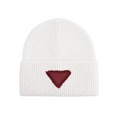 Winter Cotton Knitted Beanies Leather Heart Outdoor Hat Children Hats