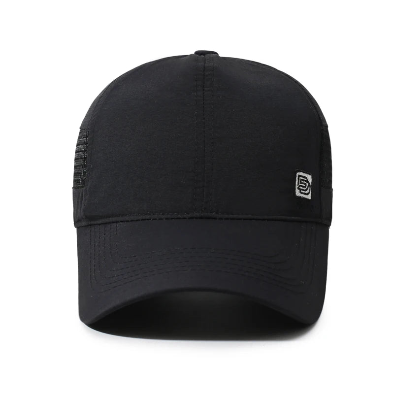 Men Quick Dry Baseball Cap Breathable Mesh Sun Hat Lightweight Adjustable