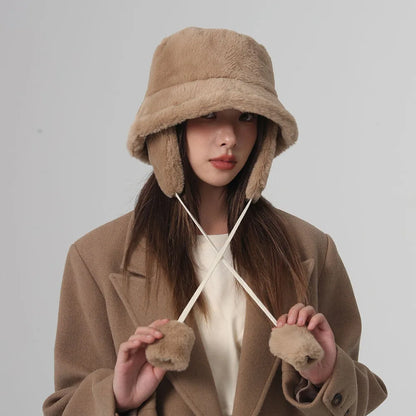 Bomber Winter Warm Bucket Hat Hats For Women Golf Cap
