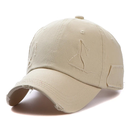 Trendy Streetwear Hip Hop Worn Hole Face Cap For Women Men