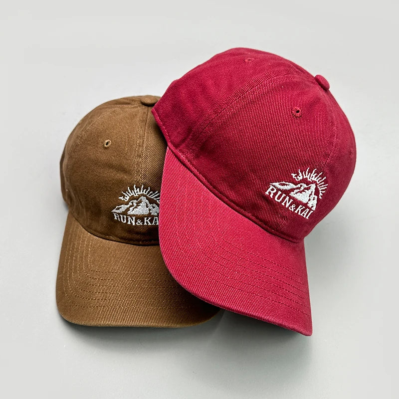 Korean Retro Mountain Embroidery Snapback Caps New Sunshade Baseball Hats Breathable Versatile Fashion