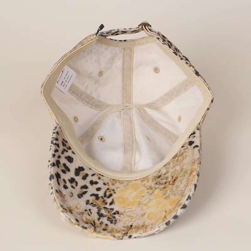 New High-Quality Retro Leopard Print Baseball Caps Women