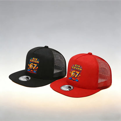 1/2PC Flat Brim Mesh Snapback Hat