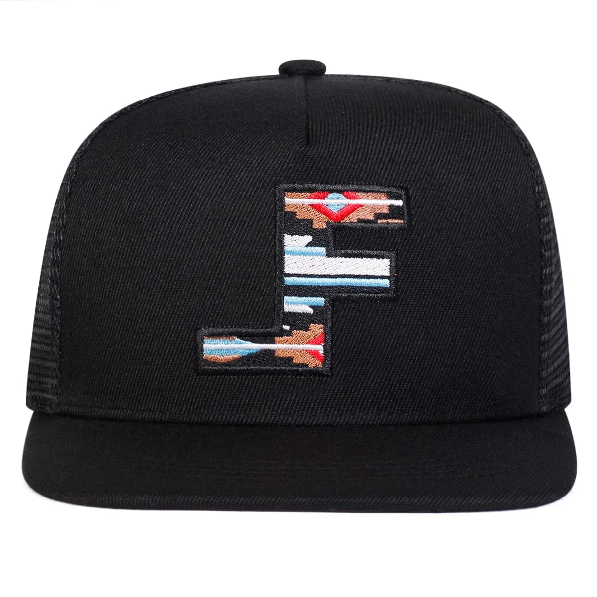 Unisex F Letter Embroidery Hip-Hop Net Hats
