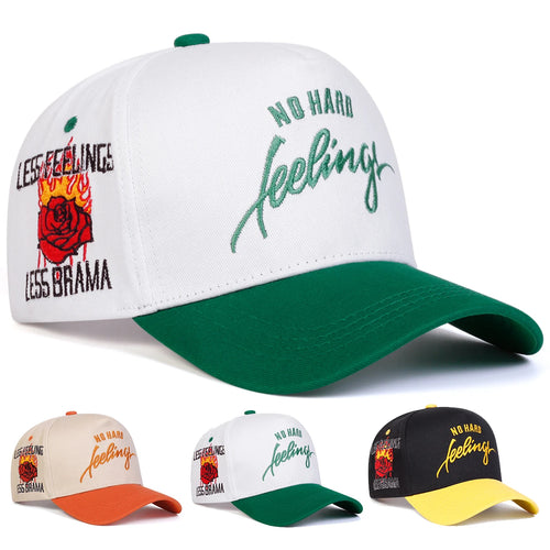 Unisex No Hard Embroidery Side Rose Baseball Caps Spring Autumn