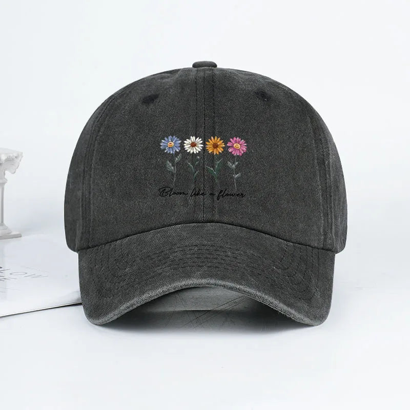 Vintage Washed Daisy Baseball Cap