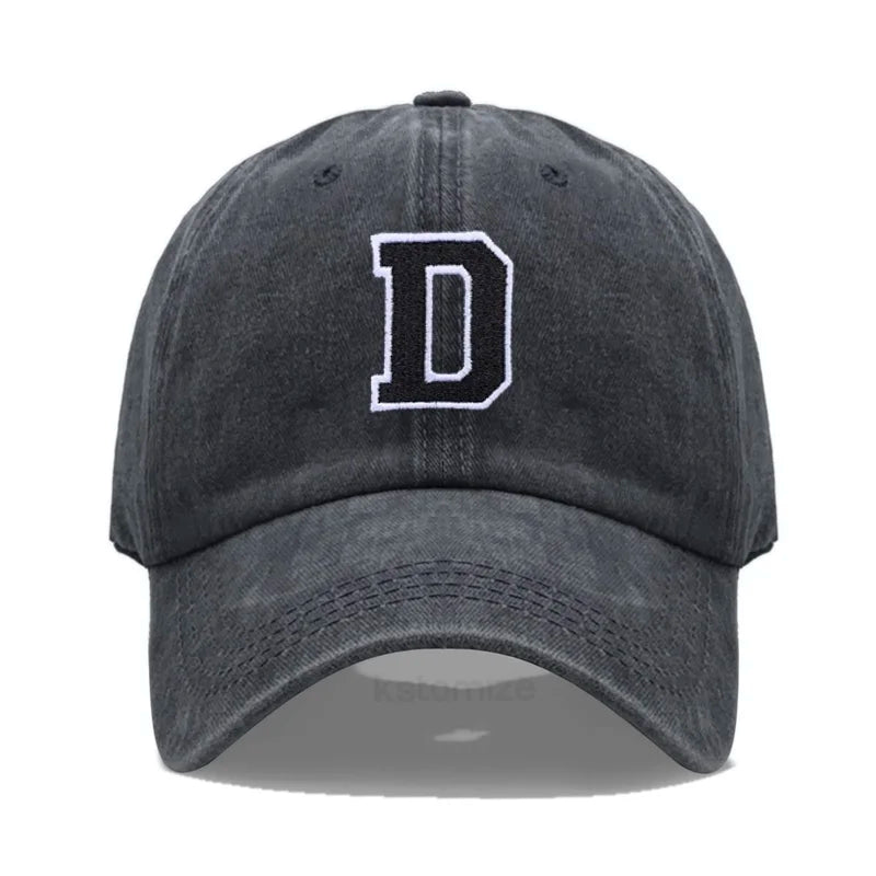 Initial Letter A-Z Embroider Baseball Cap