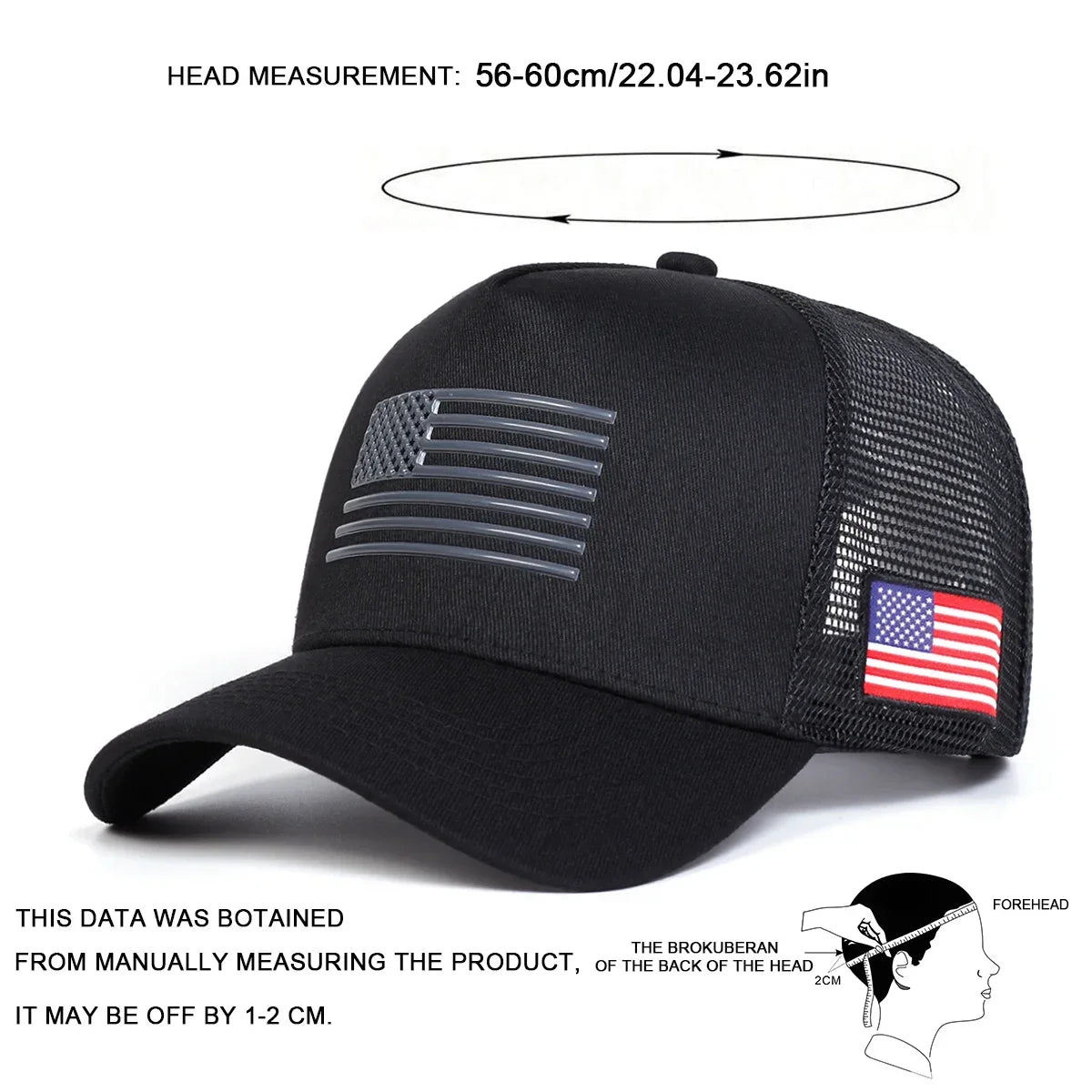 Unisex American Flag Embroidery Baseball Net Caps Outdoor Adjustable Casual Hats Sunscreen Hat Sports Cap