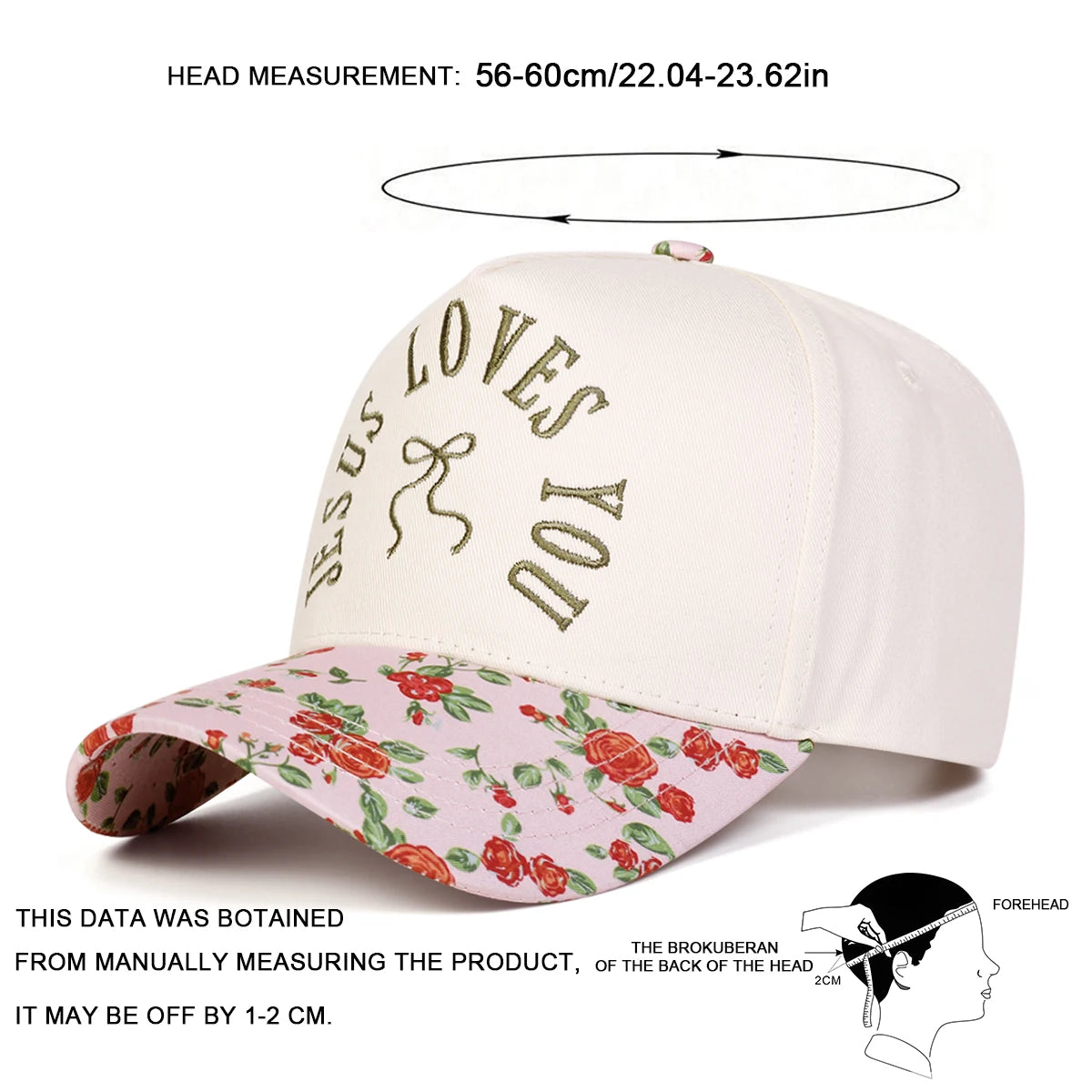Unisex Jesus Loves You Letter Embroidery Baseball Caps Spring Autumn