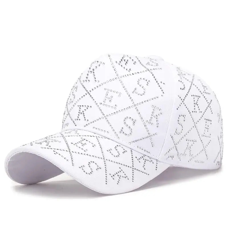 Korean Style Glittering Diamond Letter Baseball Cap