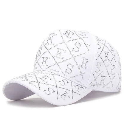 Korean Style Glittering Diamond Letter Baseball Cap