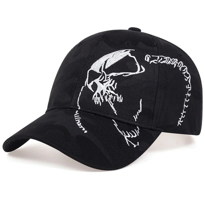 Unisex Side Skull Pattern Embroidery Baseball Caps Spring and Autumn