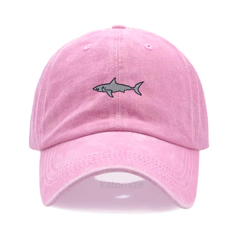 Shark Embroidery Baseball Cap For Men Women