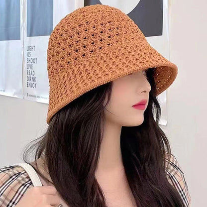 Summer Hiking Fisherman Hat Hollow Out Thin Breathable Sun Hat