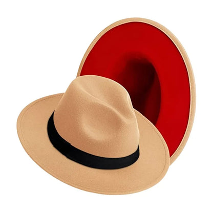 Men Women Felt Fedora Hats Wide Brim Fedoras Flat Brim Fedora Hats