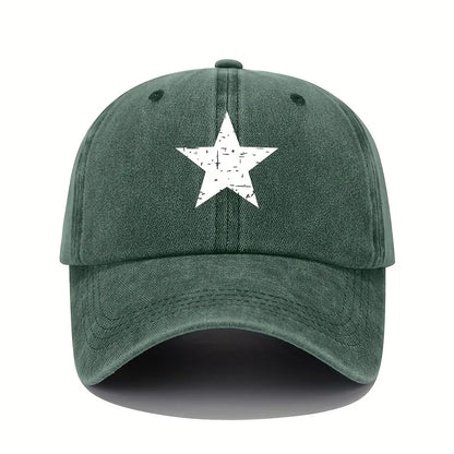 Star Print Baseball Cap Retro Lightweight Washed Cap Women's