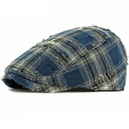 Men Women Vintage Artist Painter Plaid Beret Hat
