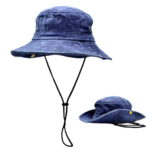 New Washed Cotton Bucket Hats Breathable Foldable Panama Hat