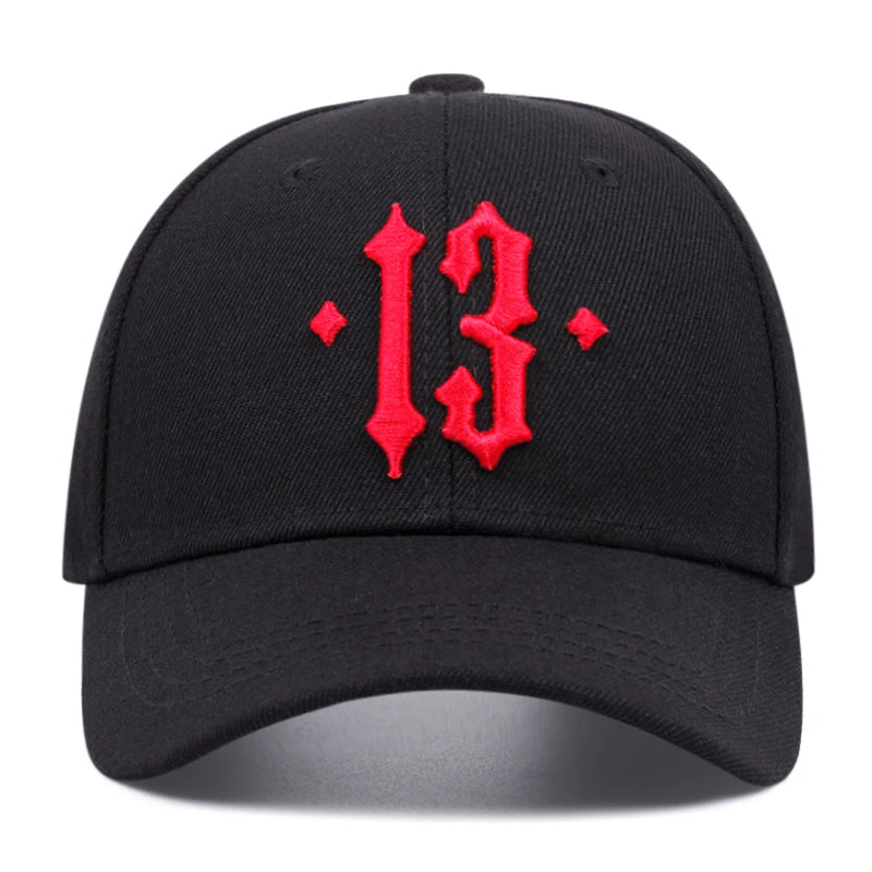 13 Number Embroidery Baseball Cap For Men Cotton Hat
