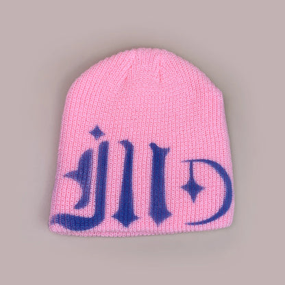 Color Block Street Sanskrit Knitted Hats Autumn And Winter New Unisex Y2k Warm