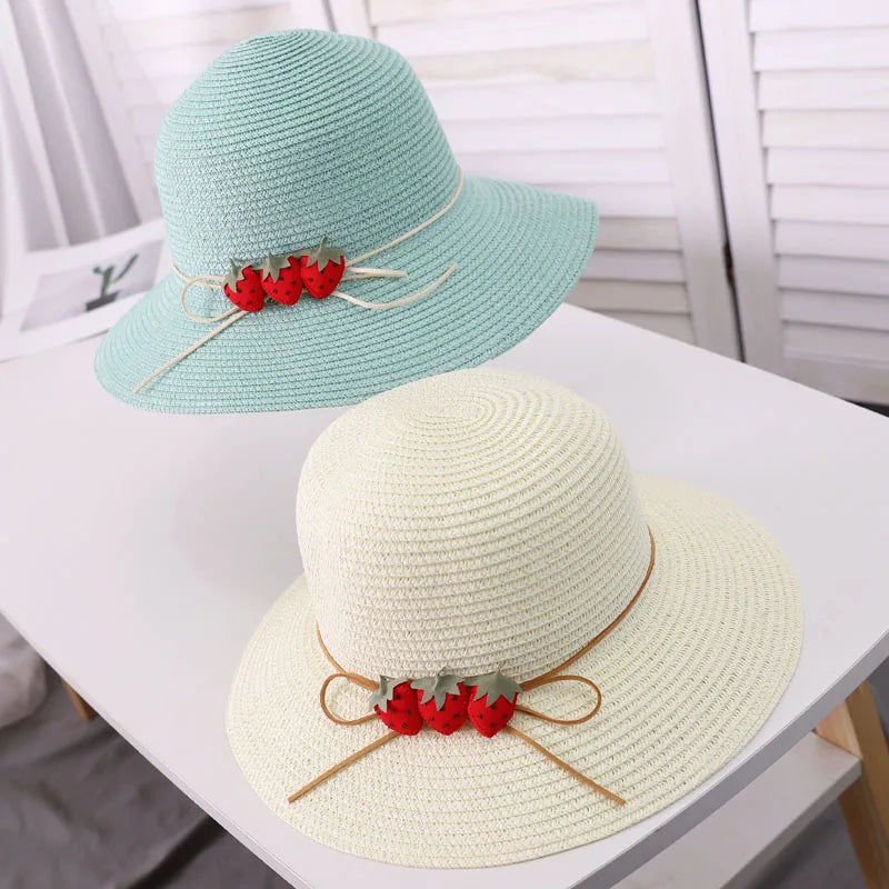 Parent-Child Summer Sun Protection Women Big Brim Straw Hat Girls