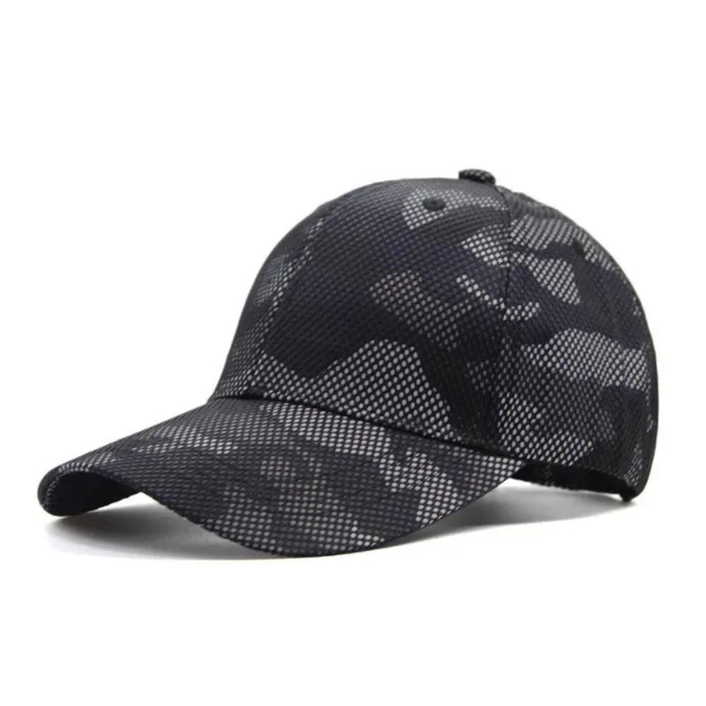 Grid Unisex Camouflage Baseball Cap Unisex Adjustable Sun Hat Men