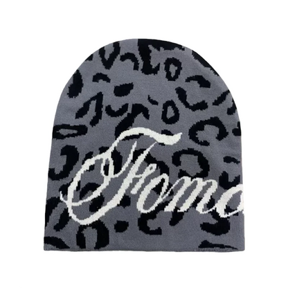 Leopard Print Knitted Hat Spring New Retro High Street Style Y2K