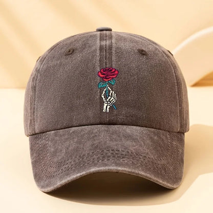 Fashionable Rose Printed Baseball Cap