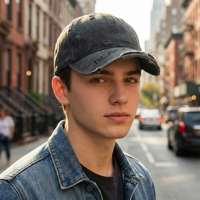 Spring–Autumn Faded Distressed American-Style Washed Cap