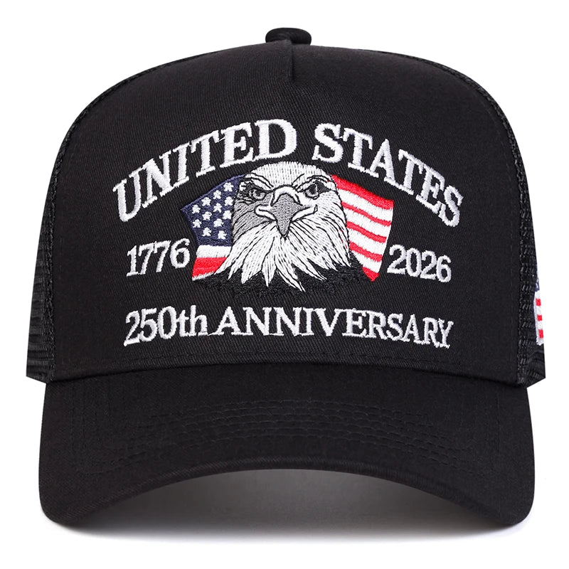 Unisex American Flag Embroidery Baseball Net Caps Spring Summer