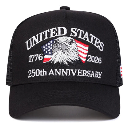 Unisex American Flag Embroidery Baseball Net Caps Spring Summer