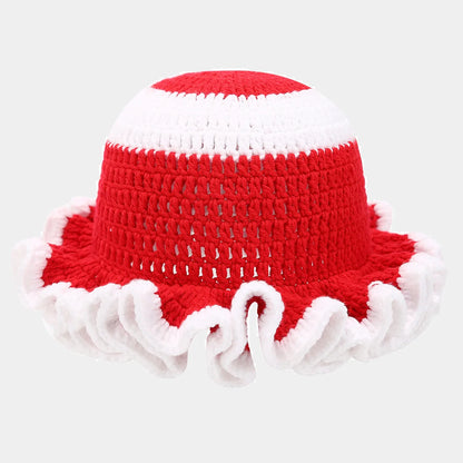 Solid Color Hand Knitted Knit Hat In Bohemian Style With Hollowed Out