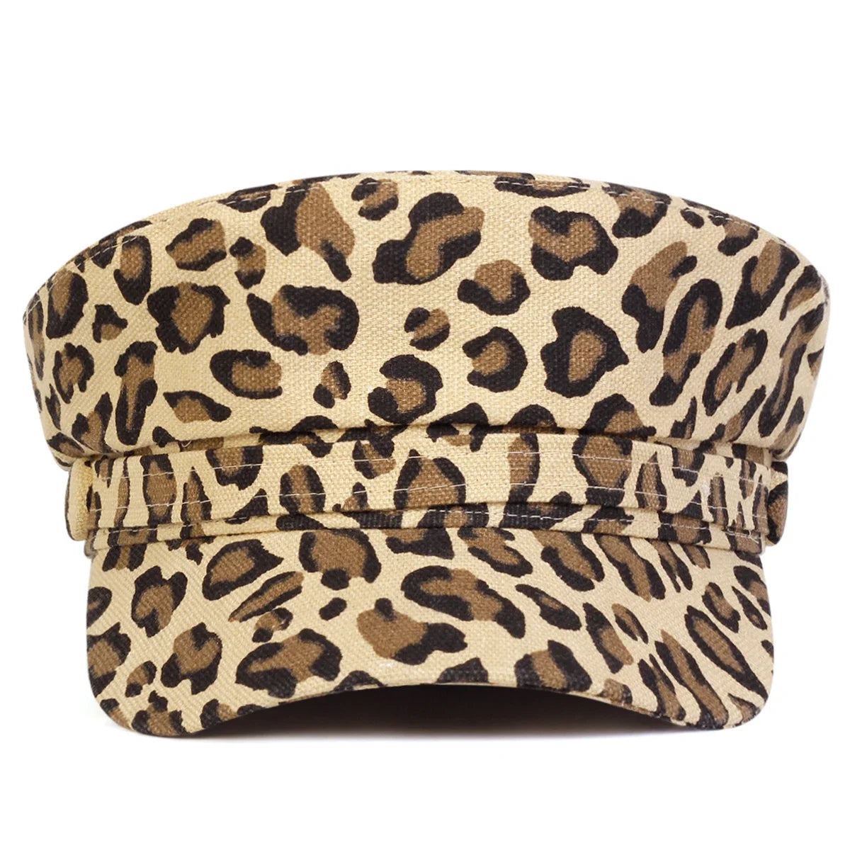 Unisex Leopard Print Personality Military Hats Flat Top Baseball Caps