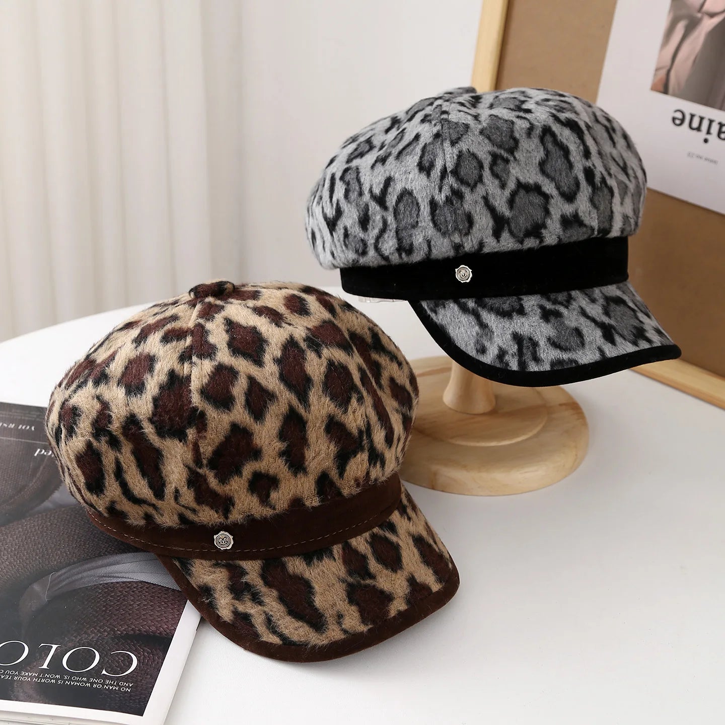 Vintage Octagonal Beret Hat For Women