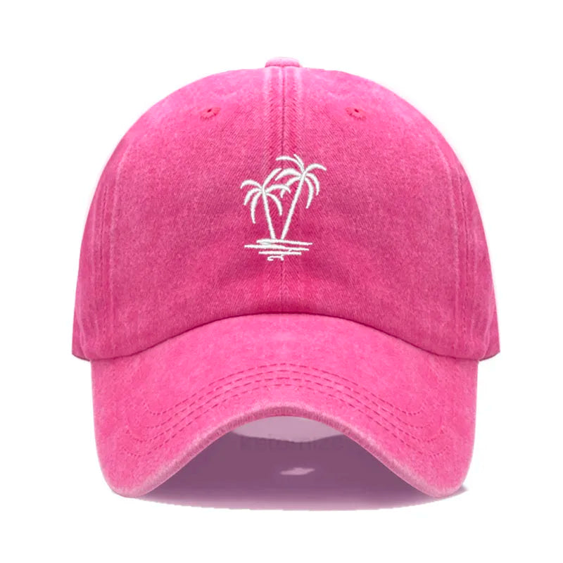 Coconut Tree Embroidery Baseball Cap