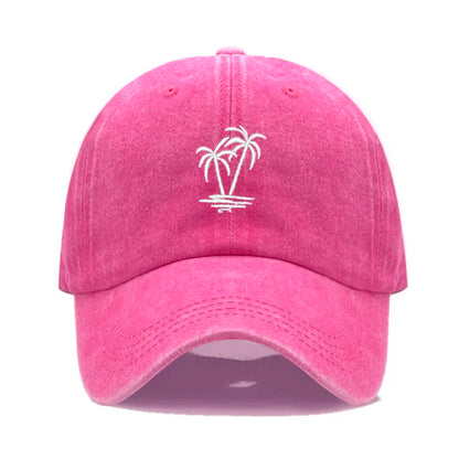 Coconut Tree Embroidery Baseball Cap