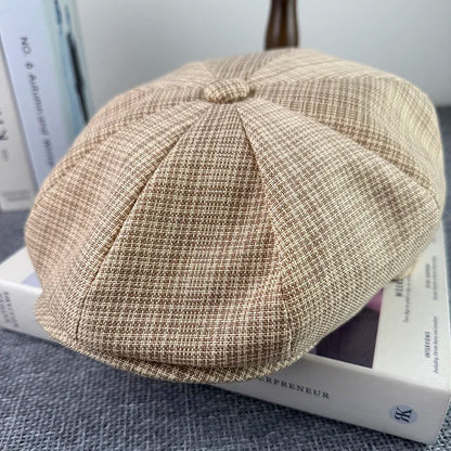 Summer Flax Newsboy Caps Breathable Octagonal Hat