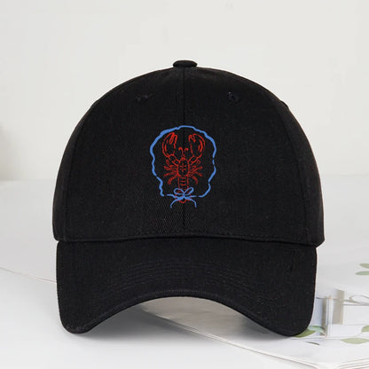 Bow Tie Lobster Print Soft Top Baseball Cap Soft Comfortable Lightweight Trendy Fashionable Unisex