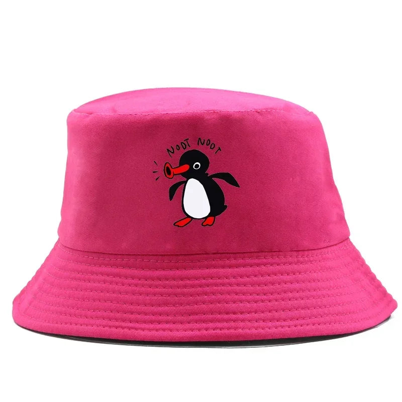 Summer Penguin Bucket Hat Reversible Bob Men Women Cotton