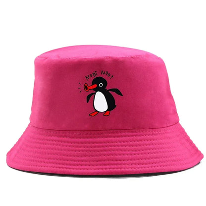 Summer Penguin Bucket Hat Reversible Bob Men Women Cotton