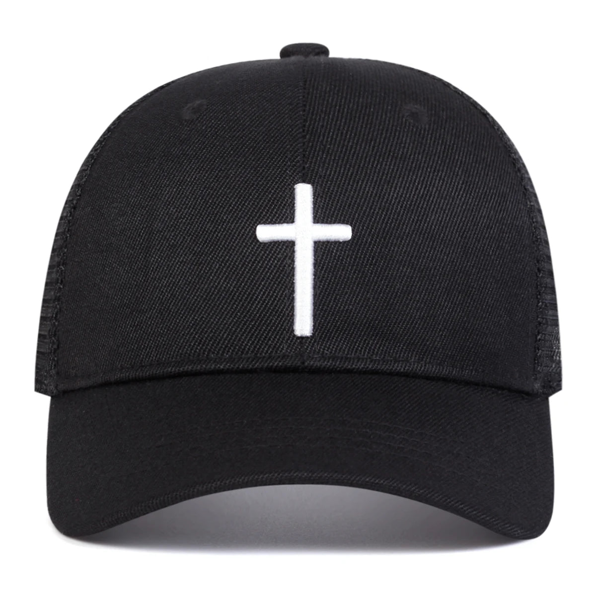 Unisex Cross Embroidery Baseball Net Caps Hip Hop Cap Spring Summer