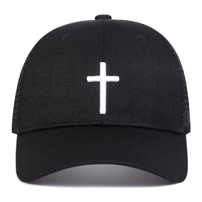 Unisex Cross Embroidery Baseball Net Caps Hip Hop Cap Spring Summer