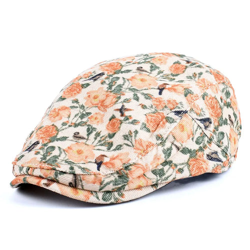 Beret Women Spring 2026 Summer Vintage Floral Print French Cap Peaky Blinders Hats