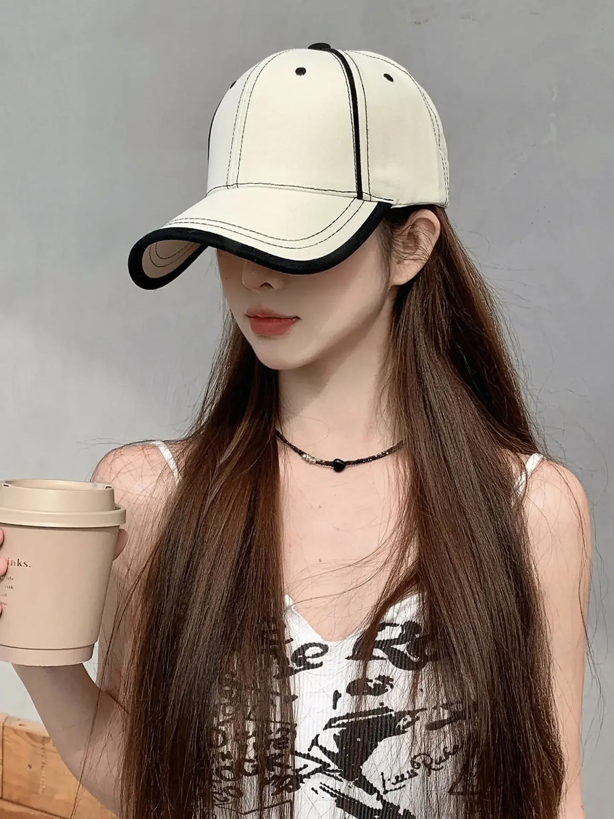 Korean Light Plate Contrasting Color Baseball Cap Fashion Shows Small Face